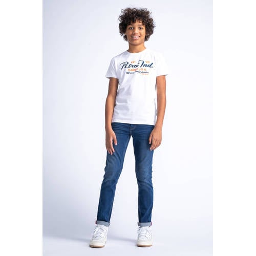 Petrol Industries T-shirt met logo wit Jongens Katoen Ronde hals Logo 116
