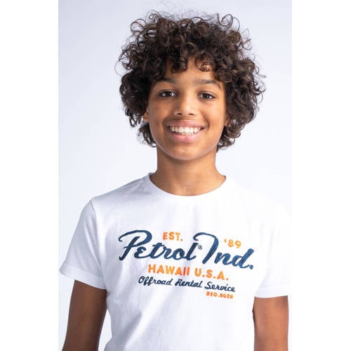 Petrol Industries T-shirt met logo wit Jongens Katoen Ronde hals Logo 116