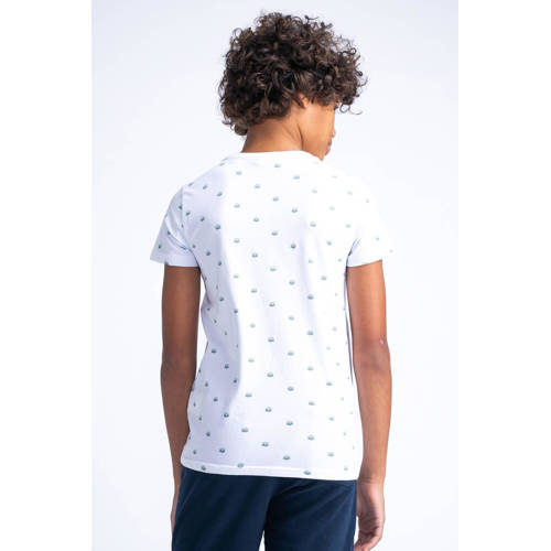 Petrol Industries T-shirt met all over print wit Jongens Stretchkatoen Ronde hals 116