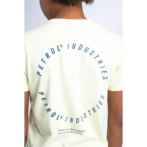 Petrol Industries T-shirt met backprint geel Jongens Katoen Ronde hals 116
