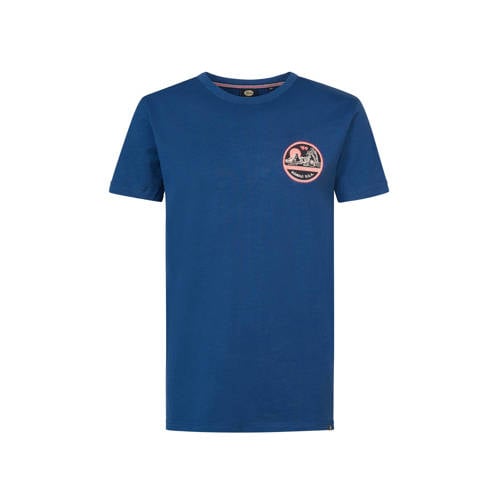 Petrol Industries T-shirt met logo blauw Jongens Katoen Ronde hals Logo