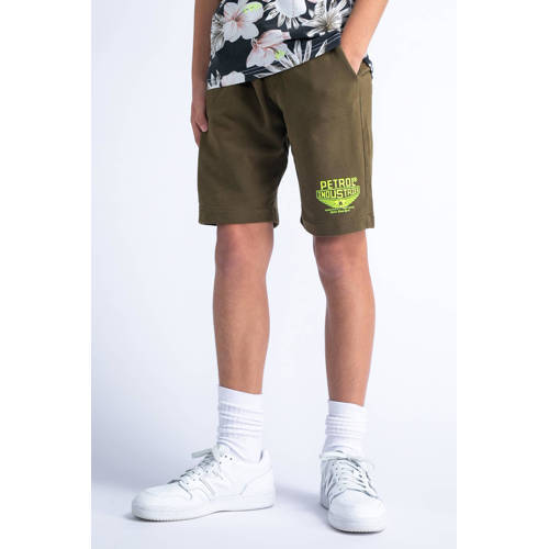 Petrol Industries sweatshort mosgroen/limegroen Korte broek Jongens Katoen
