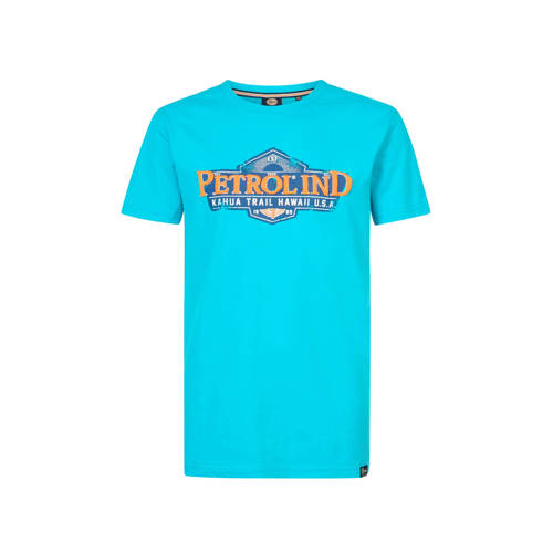 Petrol Industries T-shirt met logo fel blauw Jongens Katoen Ronde hals
