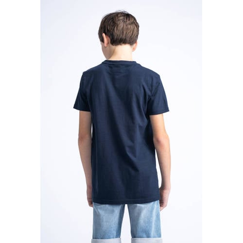 Petrol Industries T-shirt met printopdruk navy Blauw Jongens Katoen Ronde hals 116