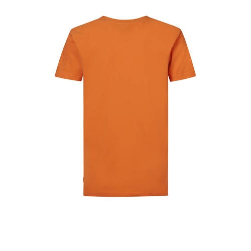 Petrol Industries T-shirt oranje Jongens Katoen Ronde hals Effen 116