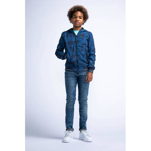 Petrol Industries zomerjas met camouflageprint blauw Jongens Polyester Capuchon 116