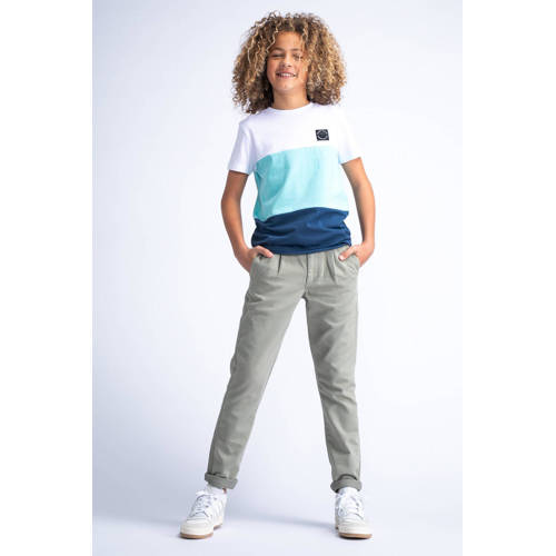 Petrol Industries regular fit broek kaki Groen Jongens Katoen Effen 128
