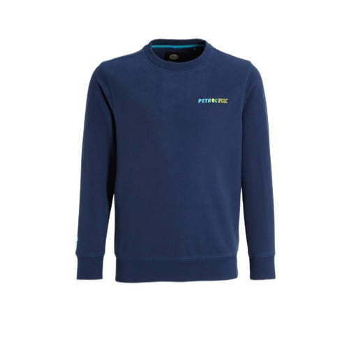 Petrol Industries sweater donkerblauw Effen
