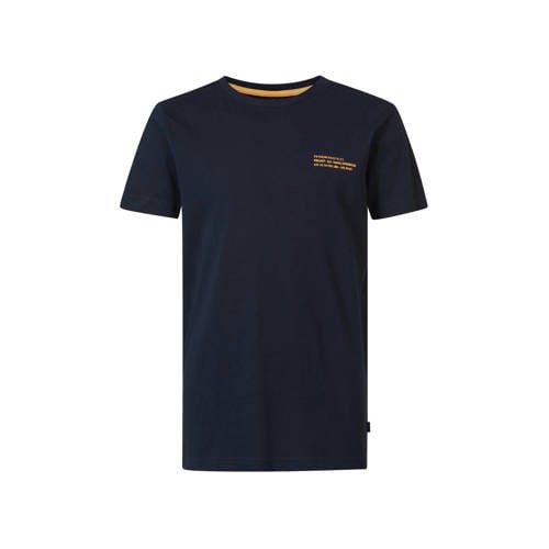Petrol Industries T-shirt met logo donkerblauw Jongens Katoen Ronde hals - 116