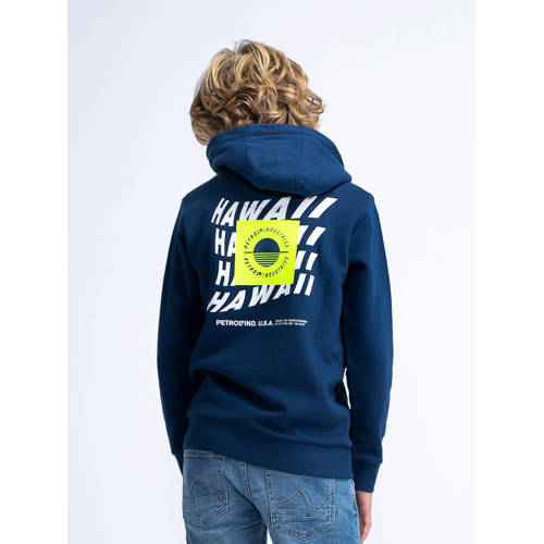 Petrol Industries hoodie donkerblauw Sweater Effen 128