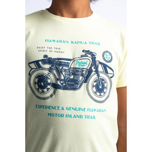 Petrol Industries T-shirt met printopdruk geel Jongens Katoen Ronde hals 116