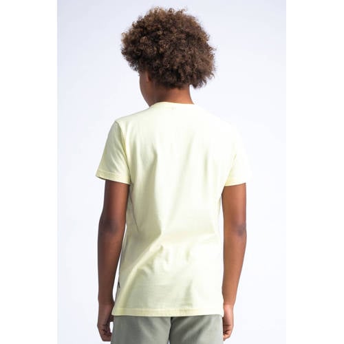 Petrol Industries T-shirt met printopdruk geel Jongens Katoen Ronde hals 116