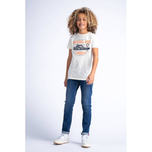 Petrol Industries T-shirt met logo offwhite Wit Jongens Katoen Ronde hals 116