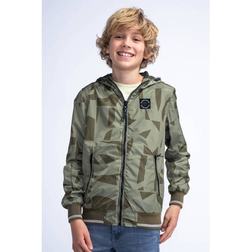 Petrol Industries zomerjas met camouflageprint groen Jongens Polyester Capuchon 116