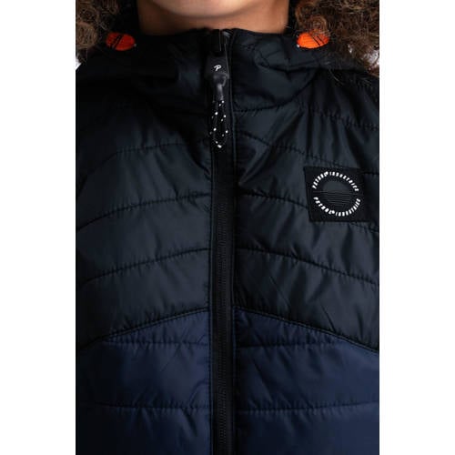 Petrol Industries gewatteerde zomerjas blauw Jongens Nylon Capuchon Meerkleurig 116