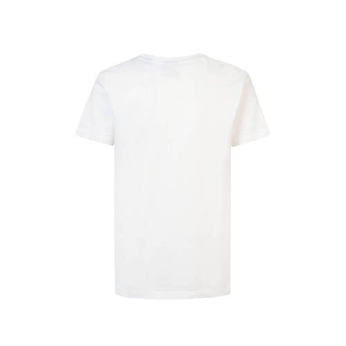 Petrol Industries T-shirt met logo wit oranje Jongens Katoen Ronde hals 116