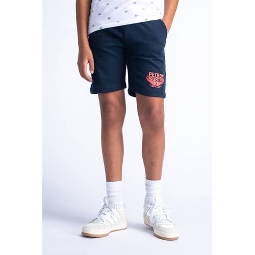 Petrol Industries sweatshort navy oranje Korte broek Blauw Jongens Katoen 116