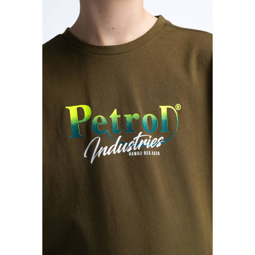 Petrol Industries T-shirt mosgroen Jongens Katoen Ronde hals Effen 116