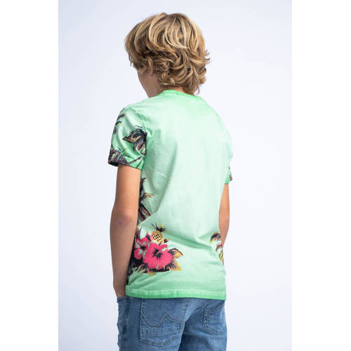 Petrol Industries T-shirt met all over print multicolor Jongens Katoen Ronde hals 116