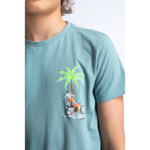 Petrol Industries T-shirt grijsblauw Jongens Katoen Ronde hals Effen 116
