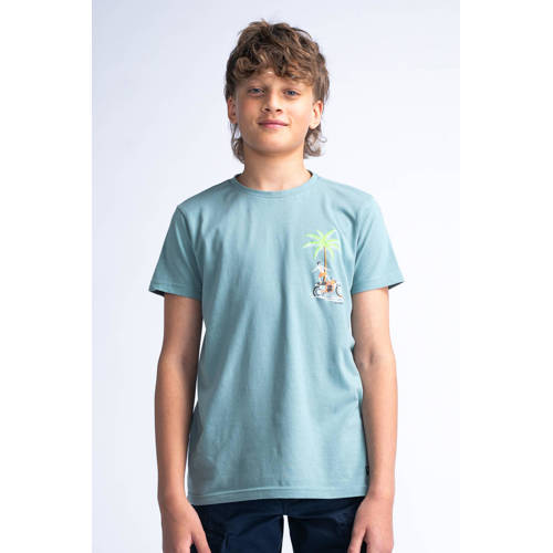 Petrol Industries T-shirt grijsblauw Jongens Katoen Ronde hals Effen 116
