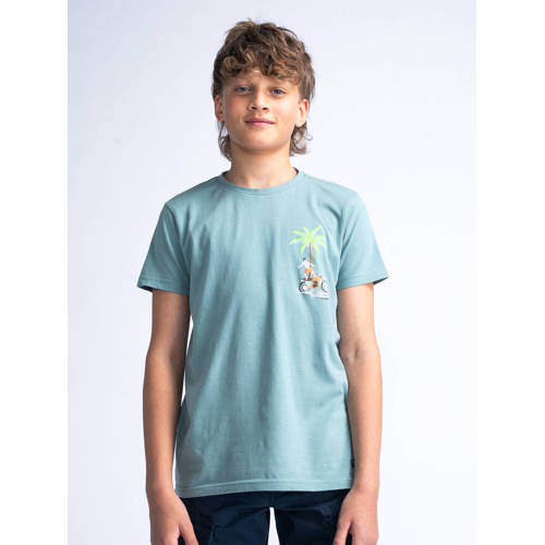 Petrol Industries T-shirt grijsblauw Jongens Katoen Ronde hals Effen 116
