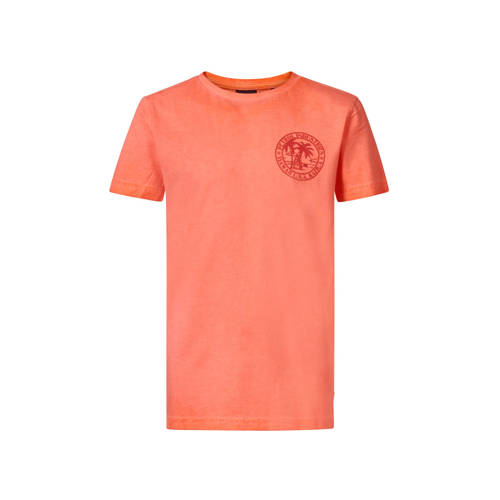 Petrol Industries T-shirt koraal Oranje Jongens Katoen Ronde hals Effen