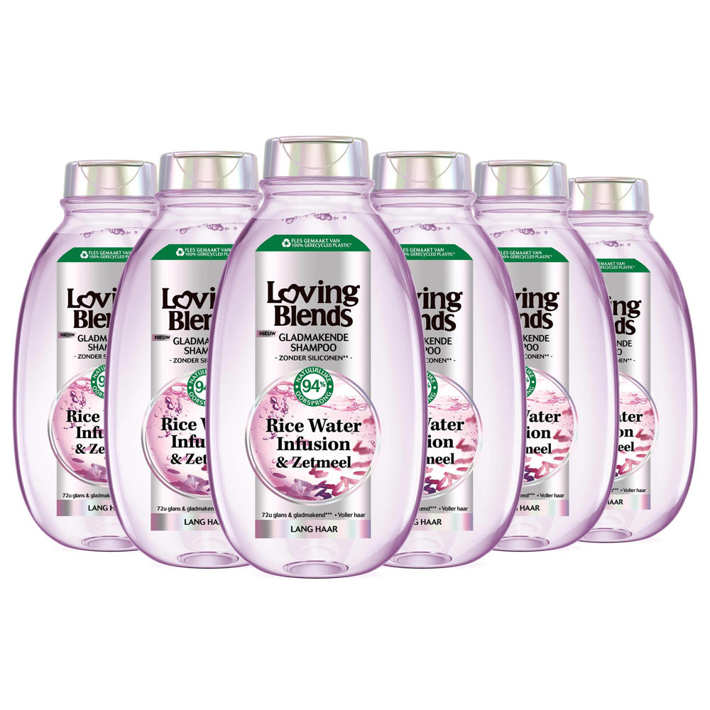 Garnier Loving Blends Rice Water shampoo - 6 stuks - voordeelverpakking