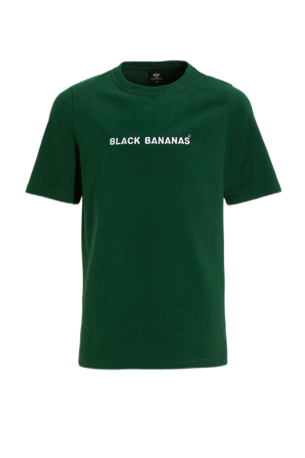 Groene jongens BLACK BANANAS T-shirt van katoen met effen, korte mouwen en ronde hals