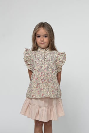 top met all over print roze