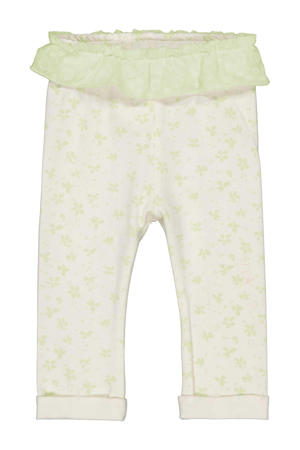 baby slim fit broek DIXIE met ruches lichtgeel/beige