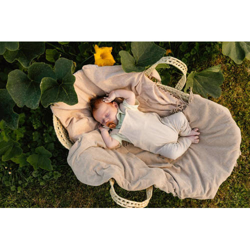 Quapi baby tuinbroek DESEP zand Beige Jongens Katoen Vierkante hals Effen 62