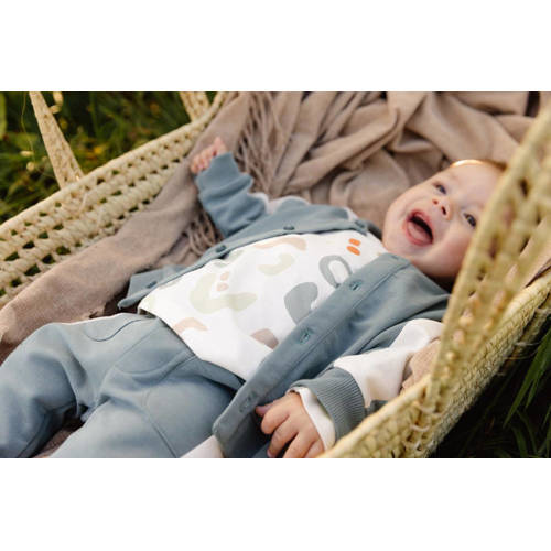 Quapi baby bomberjack zomer DEVON turquoise ivoor Jas Blauw Jongens Katoen Ronde hals 68