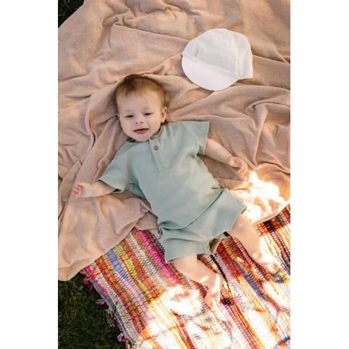 Quapi baby T-shirt DAN grijsgroen Jongens Katoen Ronde hals Effen 56