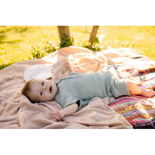Quapi baby T-shirt DAN grijsgroen Jongens Katoen Ronde hals Effen 56