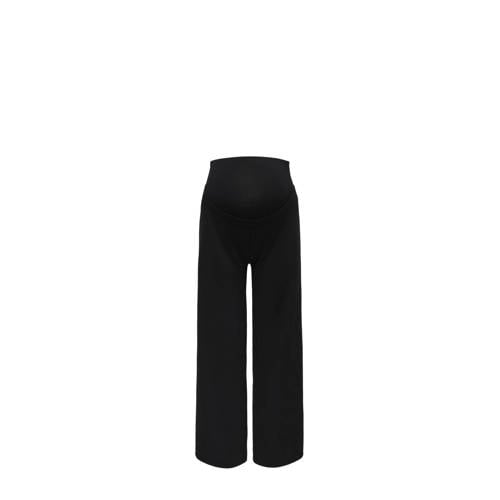 ONLY MATERNITY wide leg broek OLMFEVER zwart Dames Stretchkatoen XL