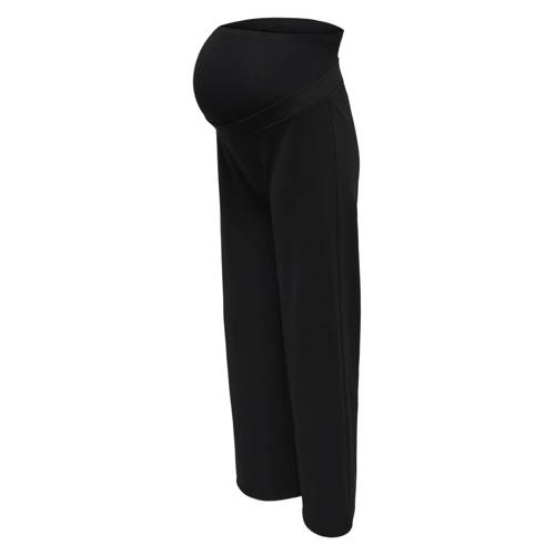 ONLY MATERNITY wide leg broek OLMFEVER zwart Dames Stretchkatoen Effen - maat XS afbeelding