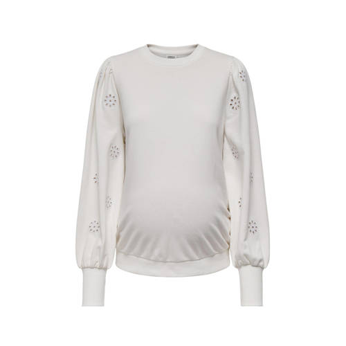 ONLY MATERNITY gebloemde zwangerschapssweater OLMFEMME wit Trui Dames Polyester Ronde hals S