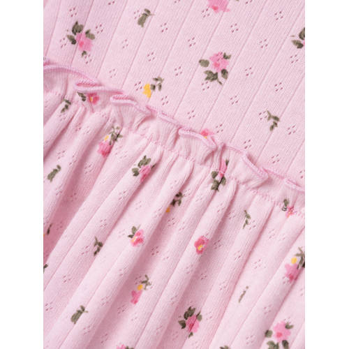 Name it BABY gebloemde baby jurk NBFDANINA roze Meisjes Biologisch katoen Ronde hals 56