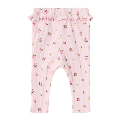 name it BABY gebloemde regular fit broek NBFDANINA roze Meisjes Katoen 56