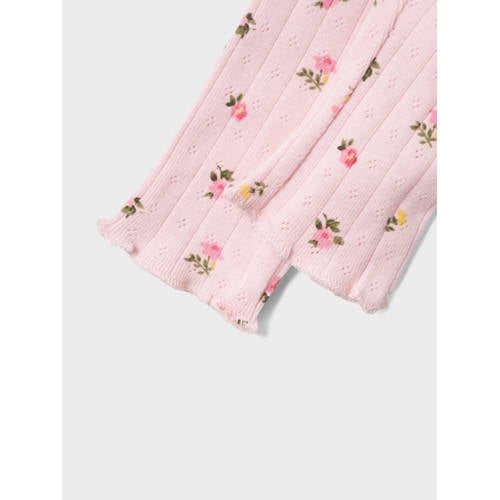 name it BABY gebloemde regular fit broek NBFDANINA roze Meisjes Katoen 56