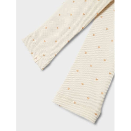 LIL' ATELIER MINI legging NMFGAGO met hartjes offwhite roze Ecru Meisjes Katoen 92