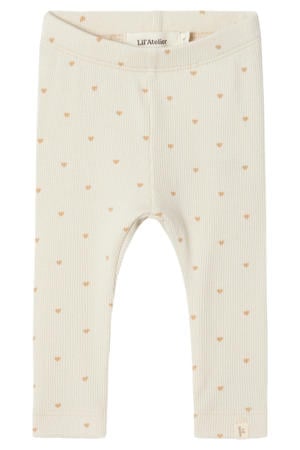 regular legging met hartjes ecru