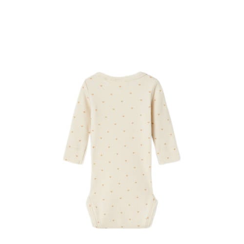 LIL' ATELIER BABY romper NBFGAGO offwhite roze Ecru Meisjes Katoen Ronde hals 56