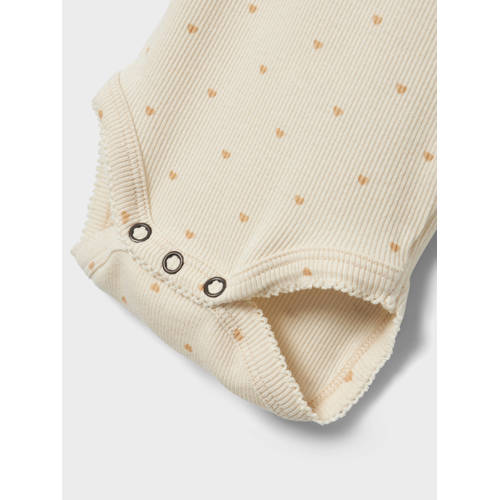 LIL' ATELIER BABY romper NBFGAGO offwhite/roze Ecru Meisjes Katoen Ronde hals