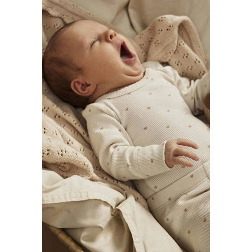 LIL' ATELIER BABY romper NBFGAGO offwhite/roze Ecru Meisjes Katoen Ronde hals