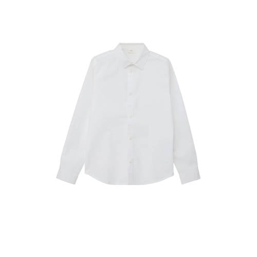 s.Oliver overhemd wit Jongens Stretchkatoen Klassieke kraag Effen