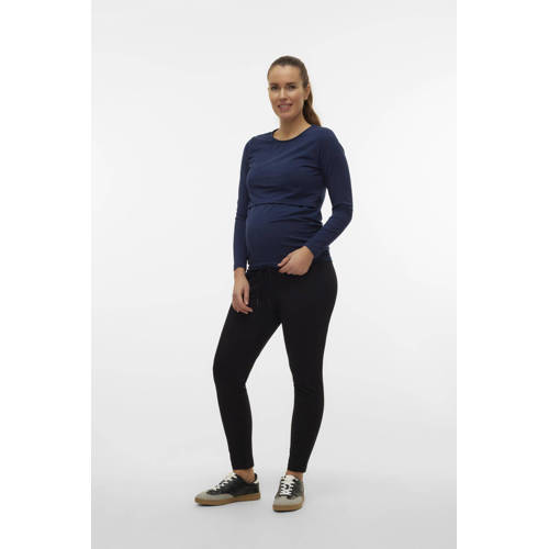 VERO MODA MATERNITY slim fit broek VMMEVA zwart Dames Viscose Effen S