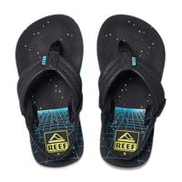 thumbnail: Donkerblauwe jongens Reef Little Ahi teenslippers met hielbandje van textiel 
