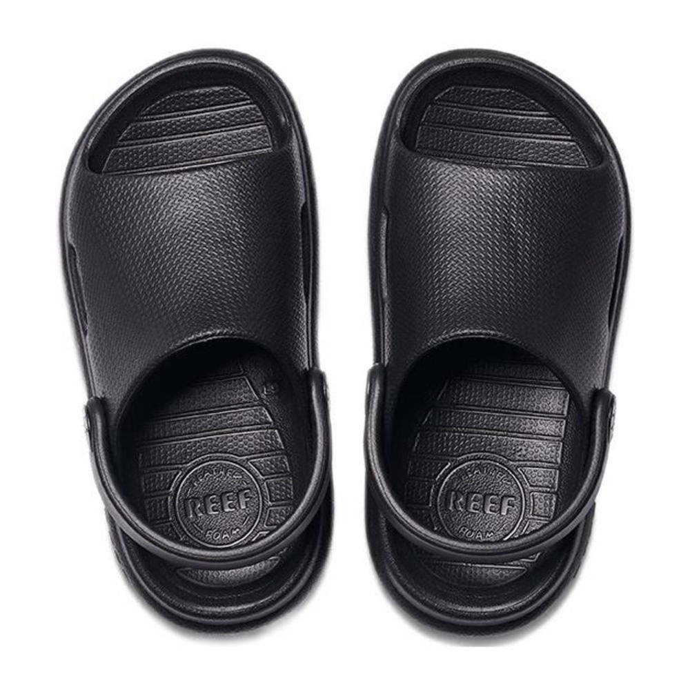 Zwarte jongens Reef Little Rio slippers van rubber met effen